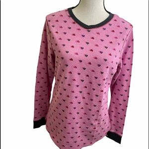 Climate right cuddl duds top long sleeve hearts Size large.